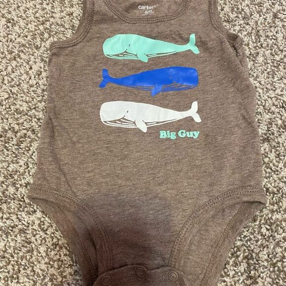 Carter's Other - Carter's Baby Boys' 6M Sleeveless Bodysuit Whale "Big Guy" Theme